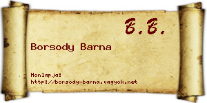 Borsody Barna névjegykártya